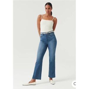 SPANX Denim Cropped Kick Flare Jeans Pants Vtg Indigo 20541Q Sz Small Petite NWT